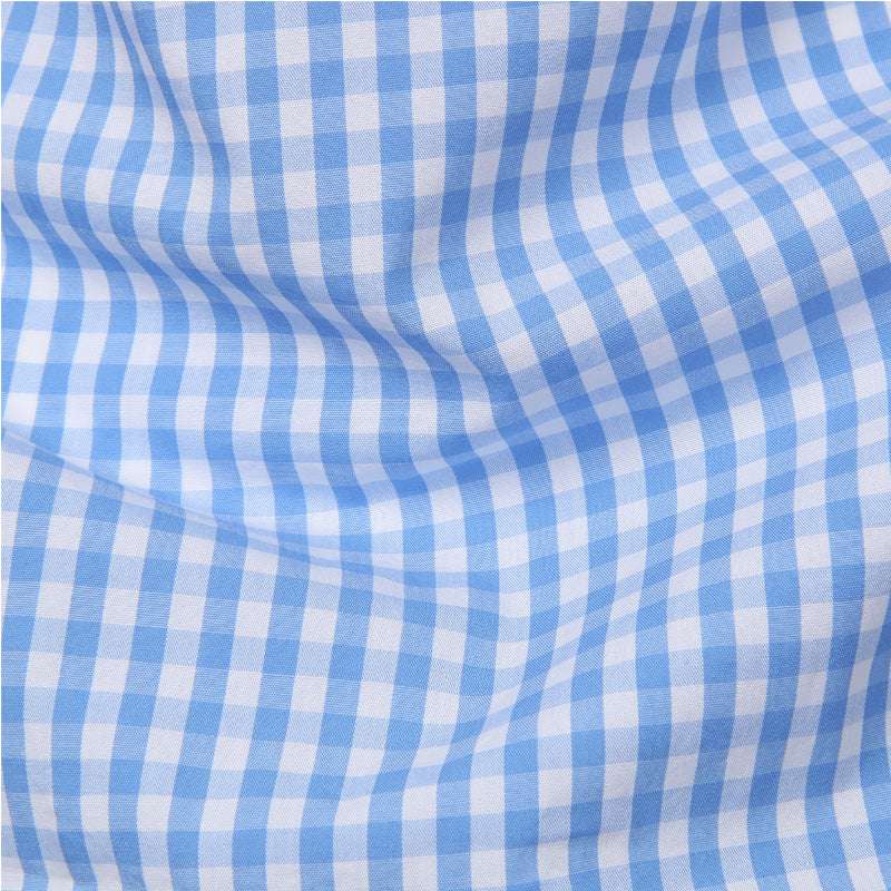 Men's slim fit checked button-down shirt with long sleeves and curved hem