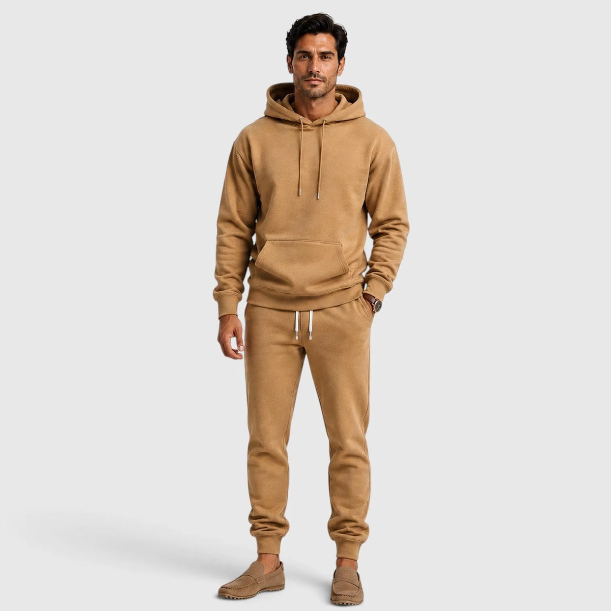 Men's hooded sweatshirt and tapered jogger lounge set