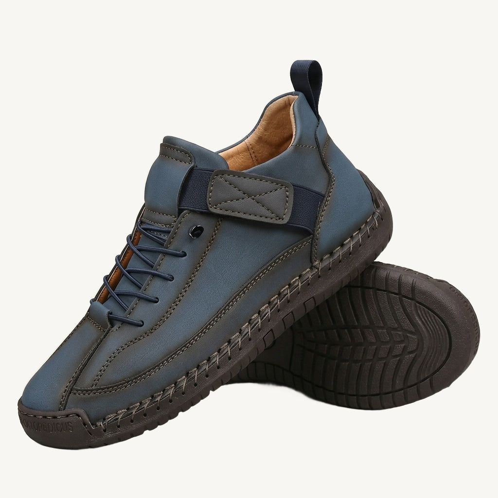 Women's high-top trainers with laces, ankle straps and stitched flat soles