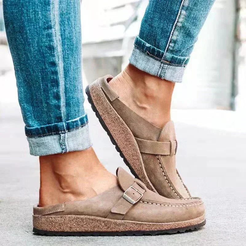 Women's Soft Buckle Mule Shoes Casual
