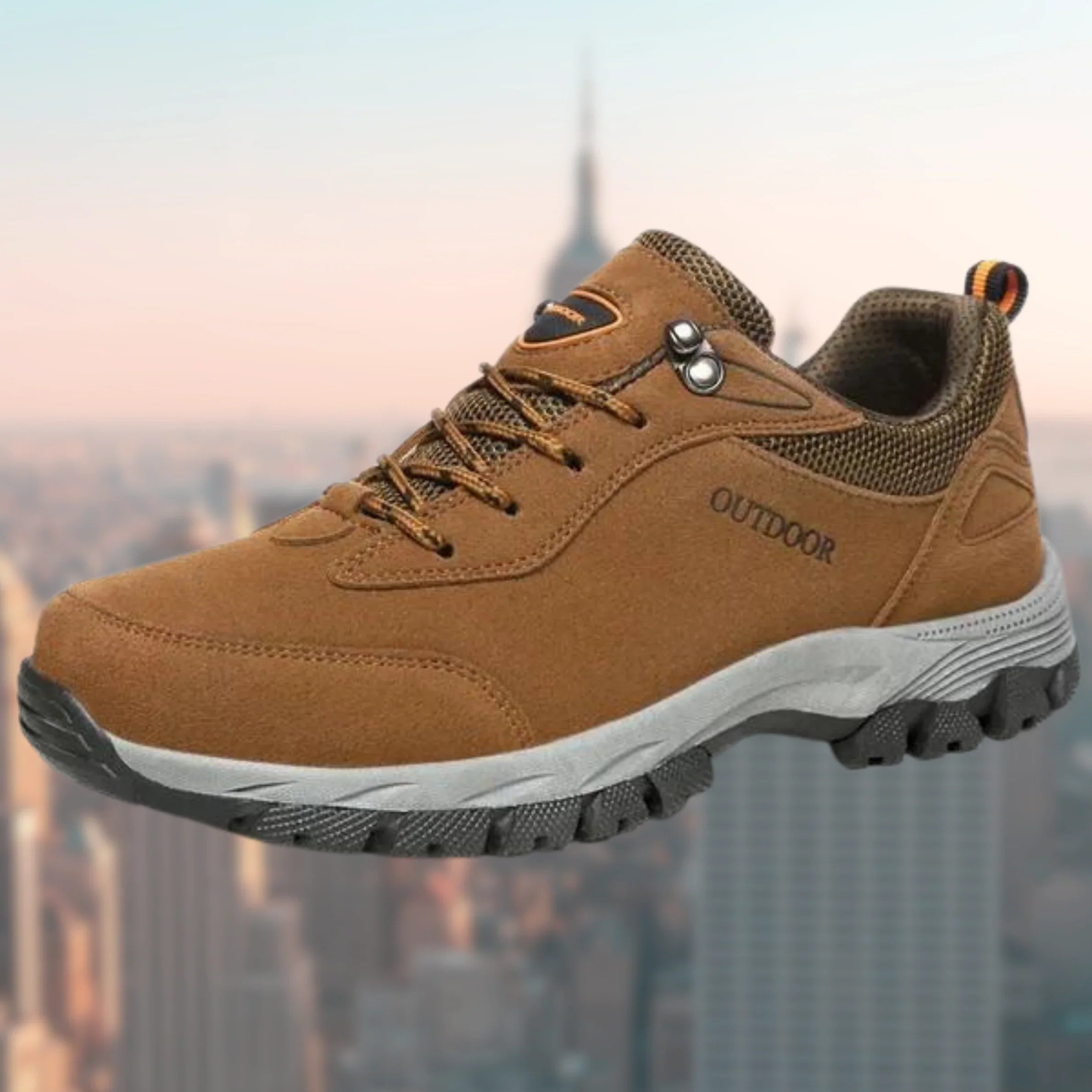 Men's Walking Shoes Suede Lace-Up Low-Cut - Brown