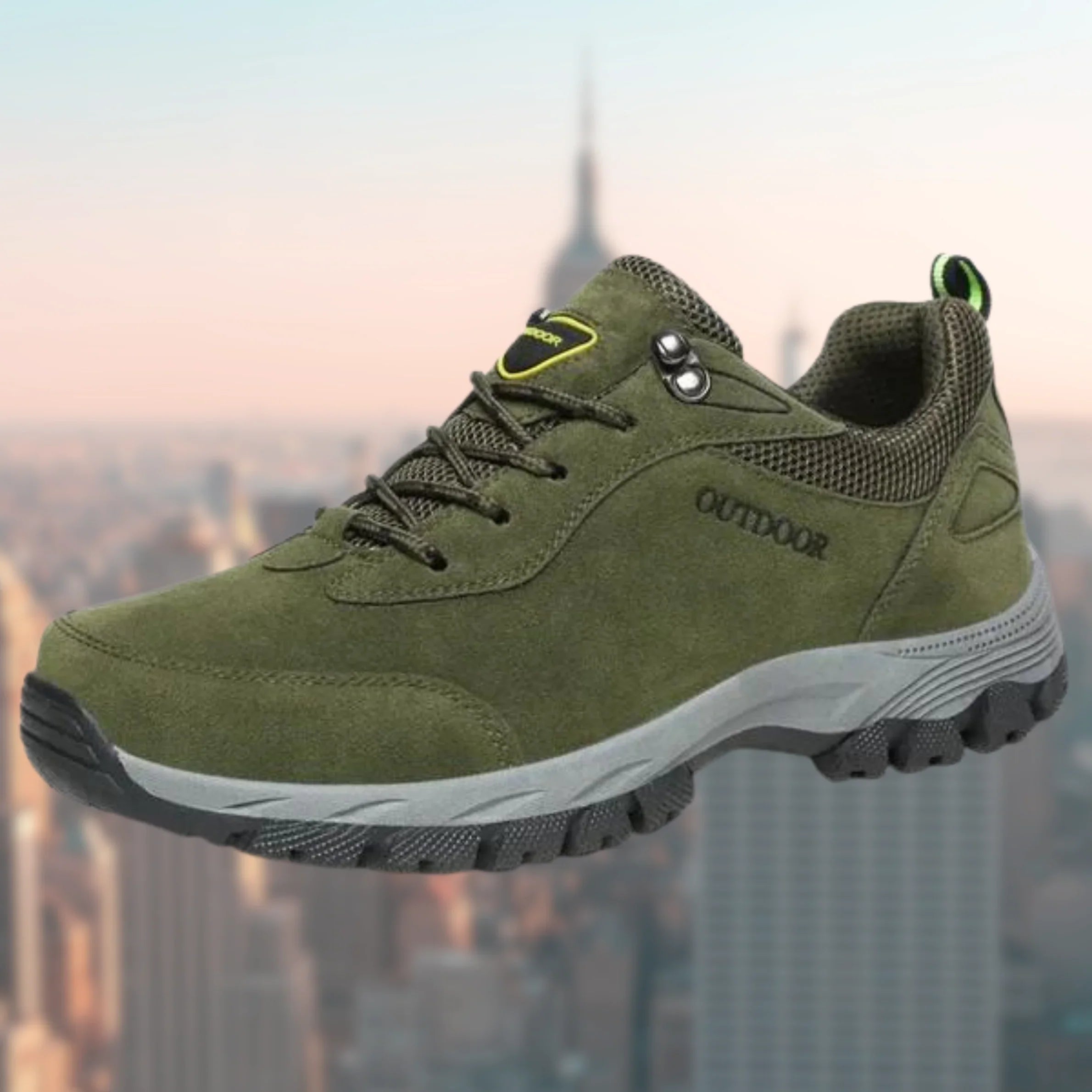 Men's Walking Shoes Suede Lace-Up Low-Cut - Green