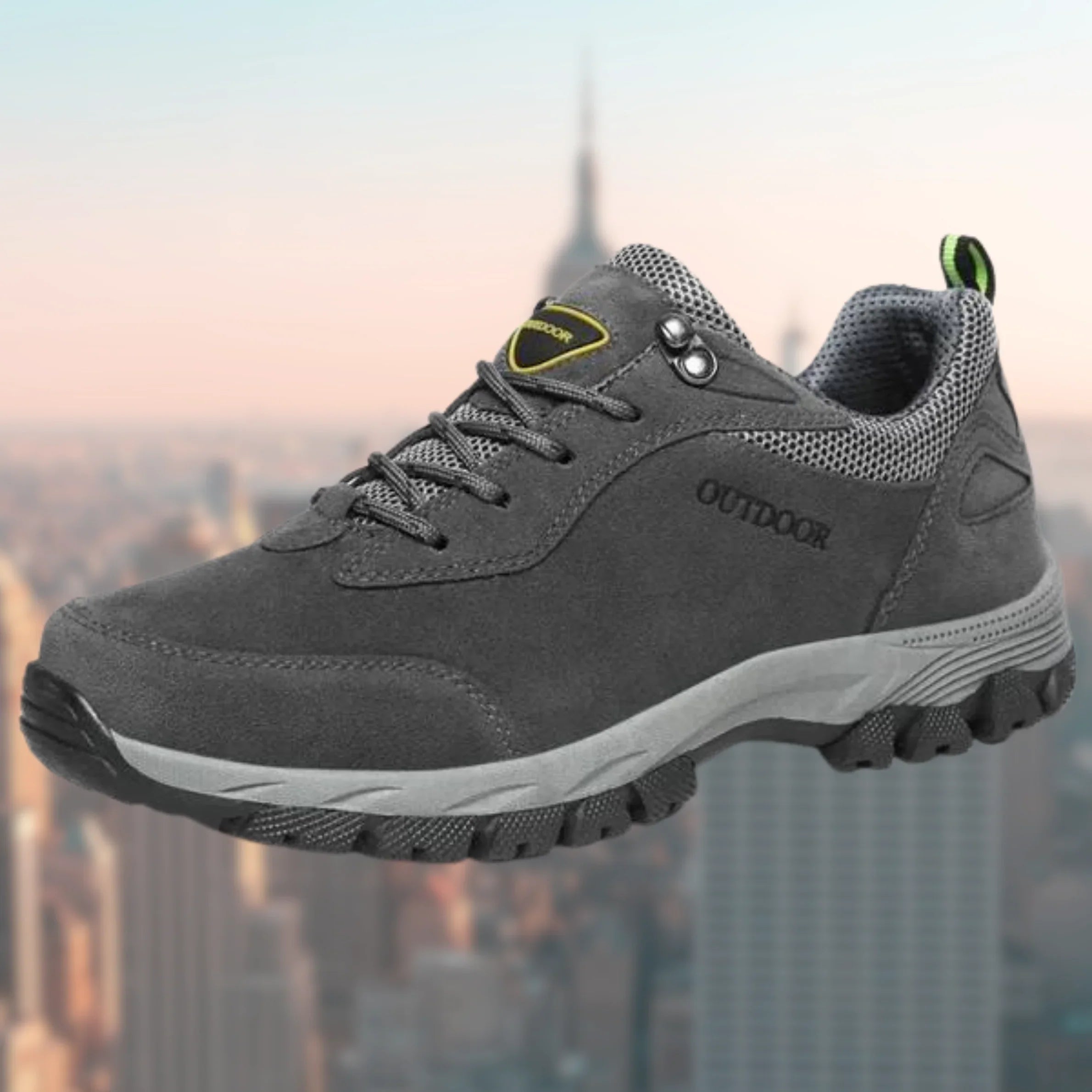 Men's Walking Shoes Suede Lace-Up Low-Cut - Grey