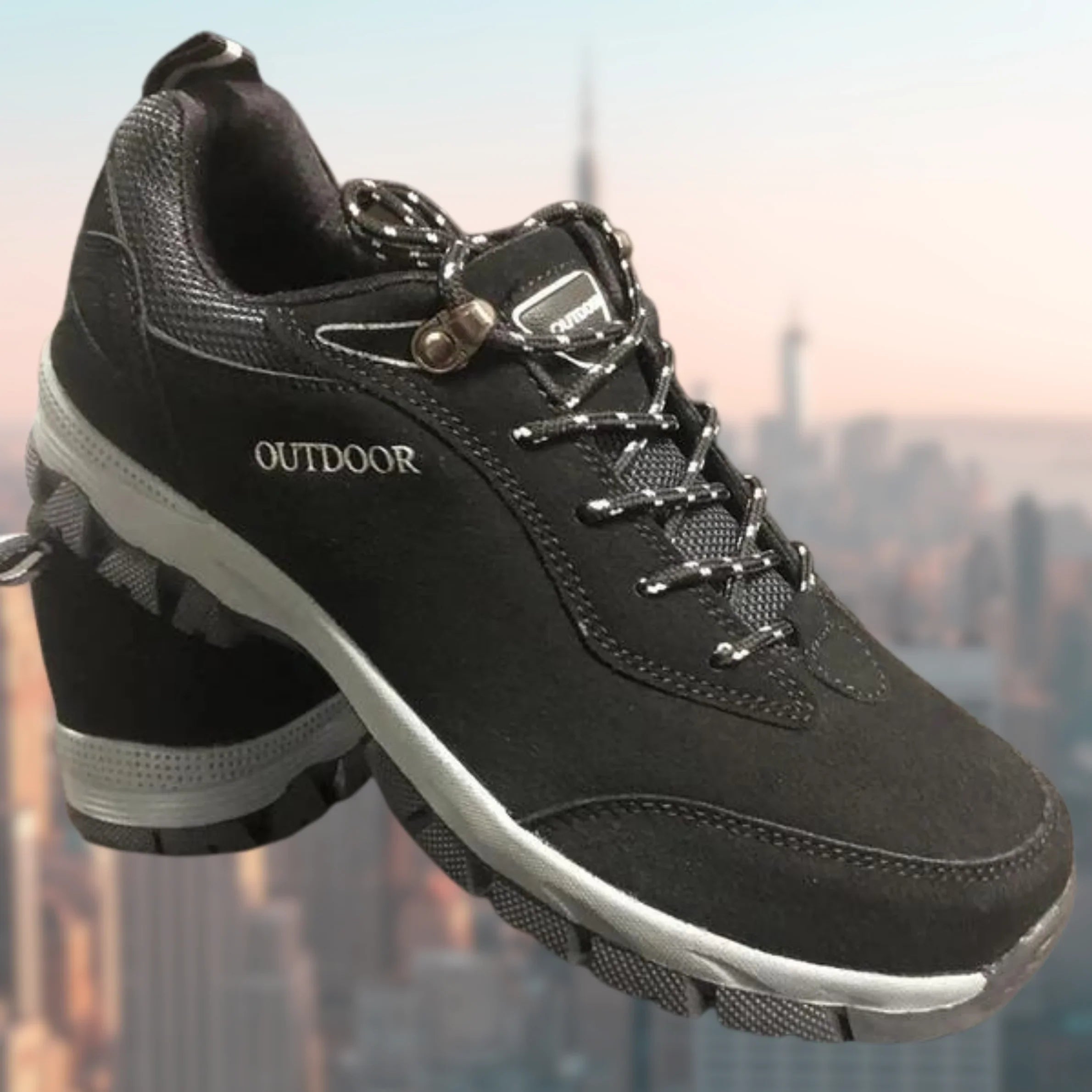 Men's Walking Shoes Suede Lace-Up Low-Cut - Black