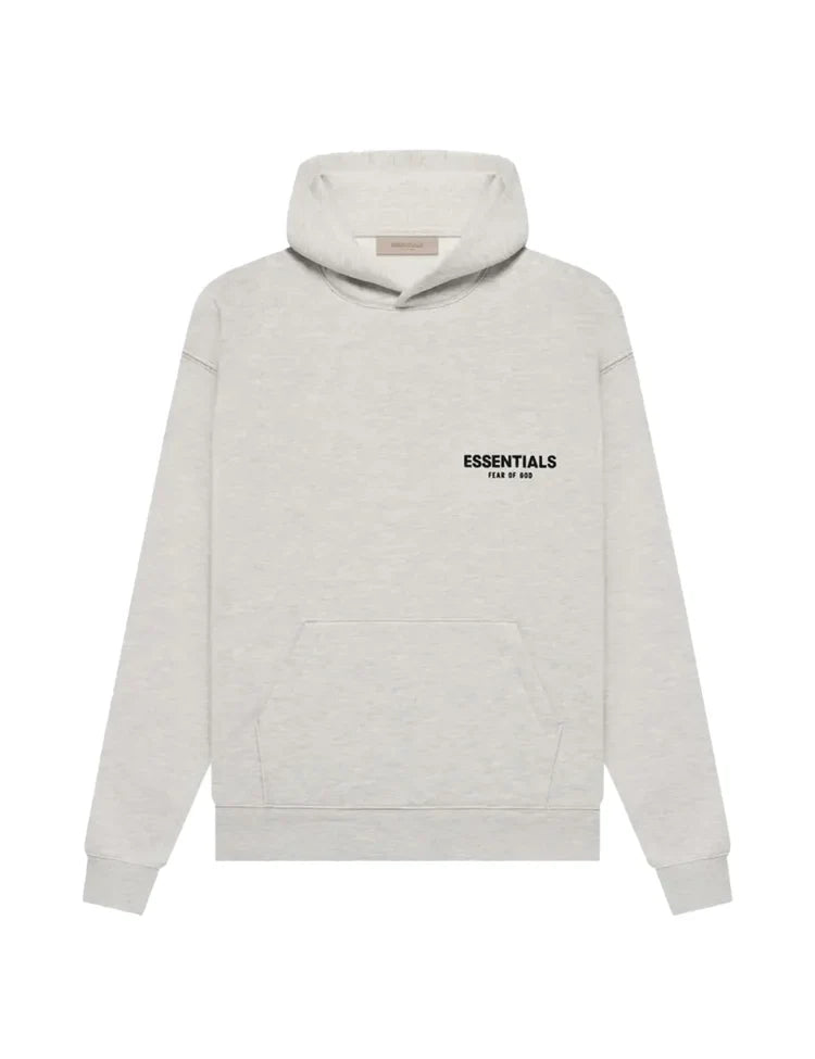 Women's oversized pullover hoodie with hood and chest text logo